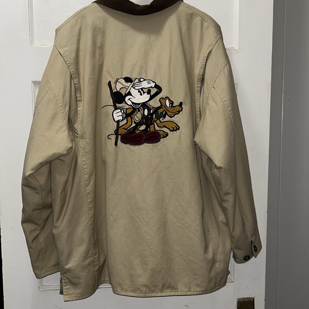 Vintage Disney Store Mickey Mouse Outsoors men’s size large beige jacket